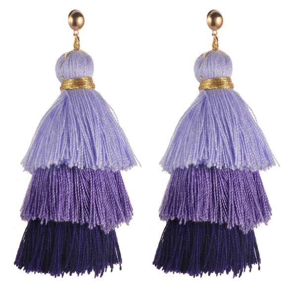 Jewelry - New! Purple Tier Fringe Earrings!